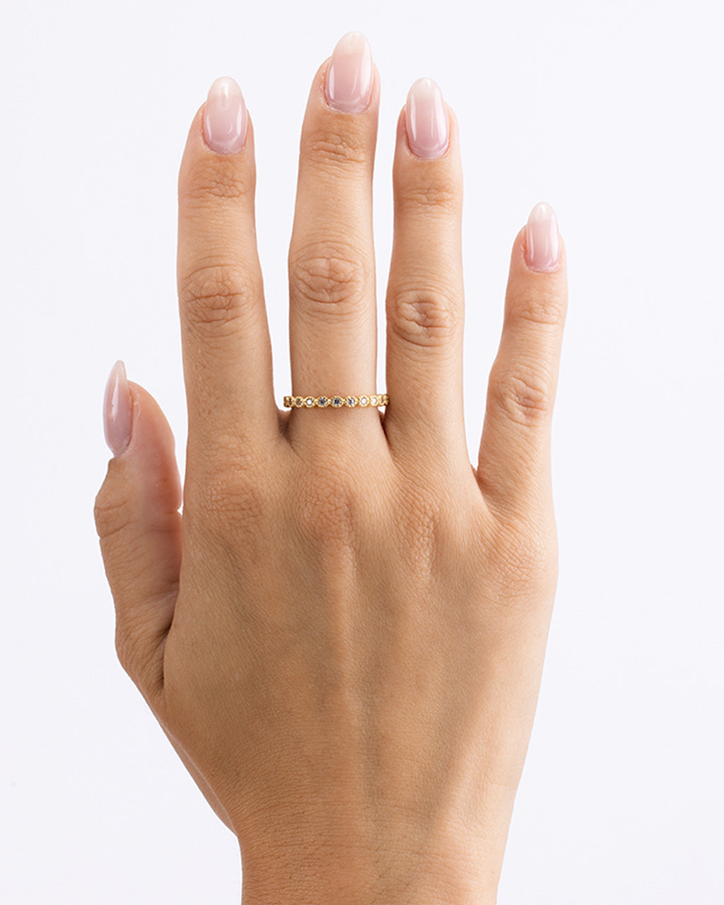 Sterling Silver Black Helene Bezel Eternity Band Ring