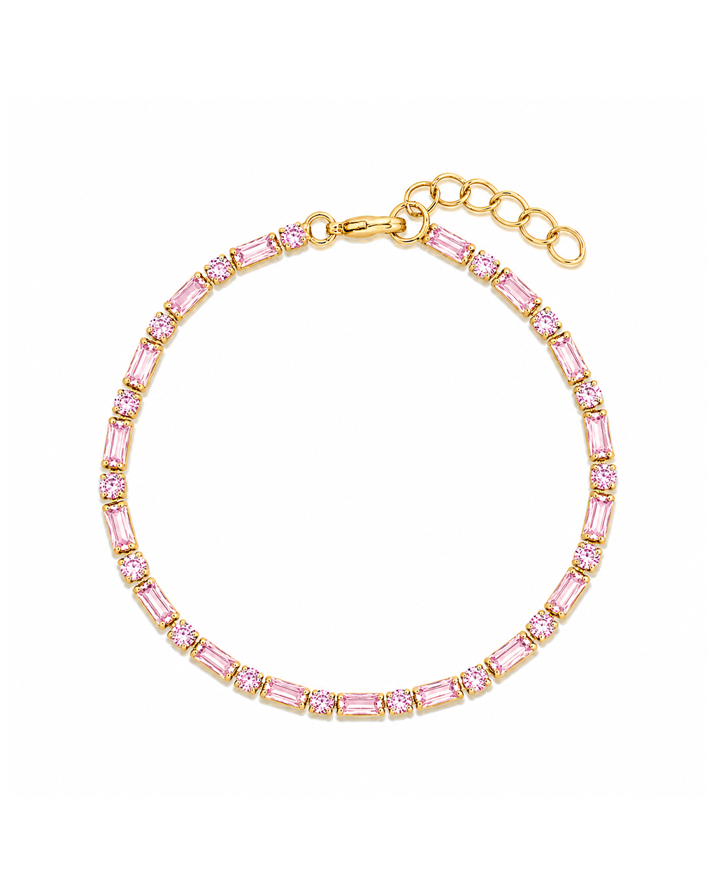 Georgia Light Pink CZ Tennis Bracelet