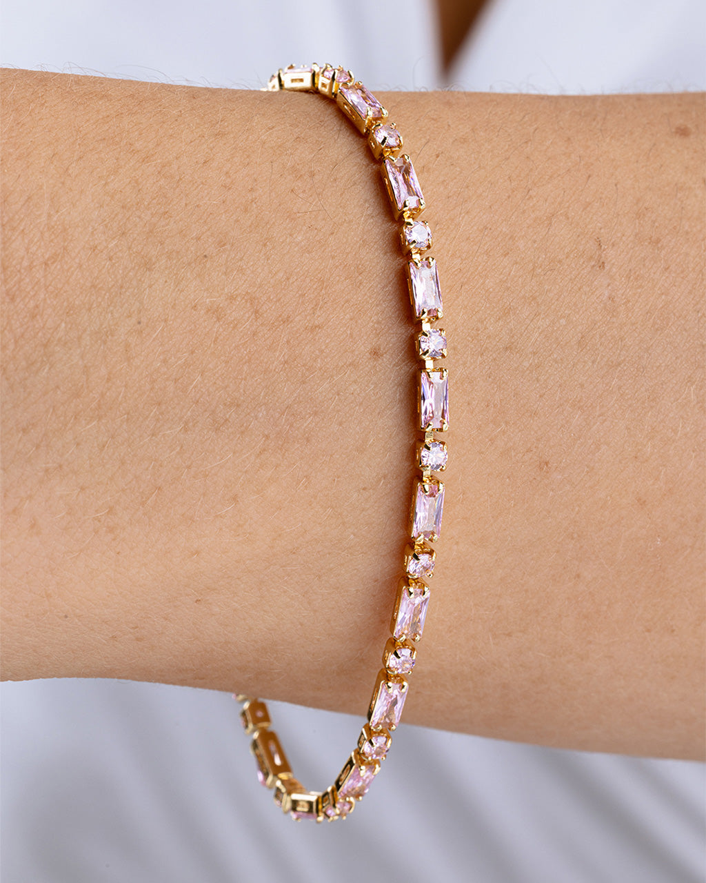Georgia Light Pink CZ Tennis Bracelet