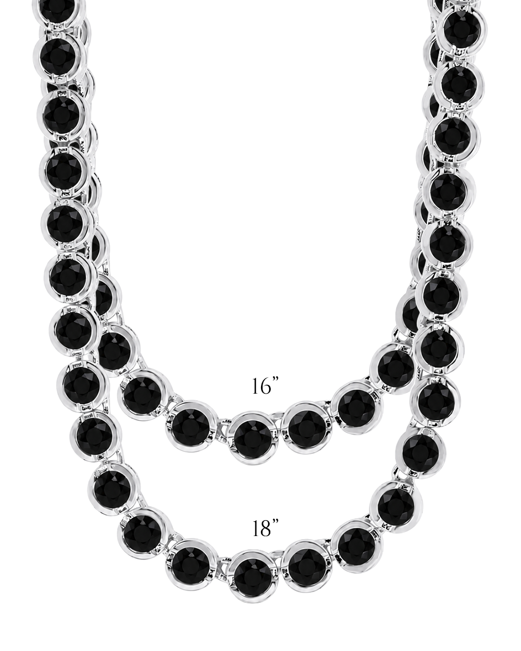 Helene Bezel Black CZ Tennis Necklace