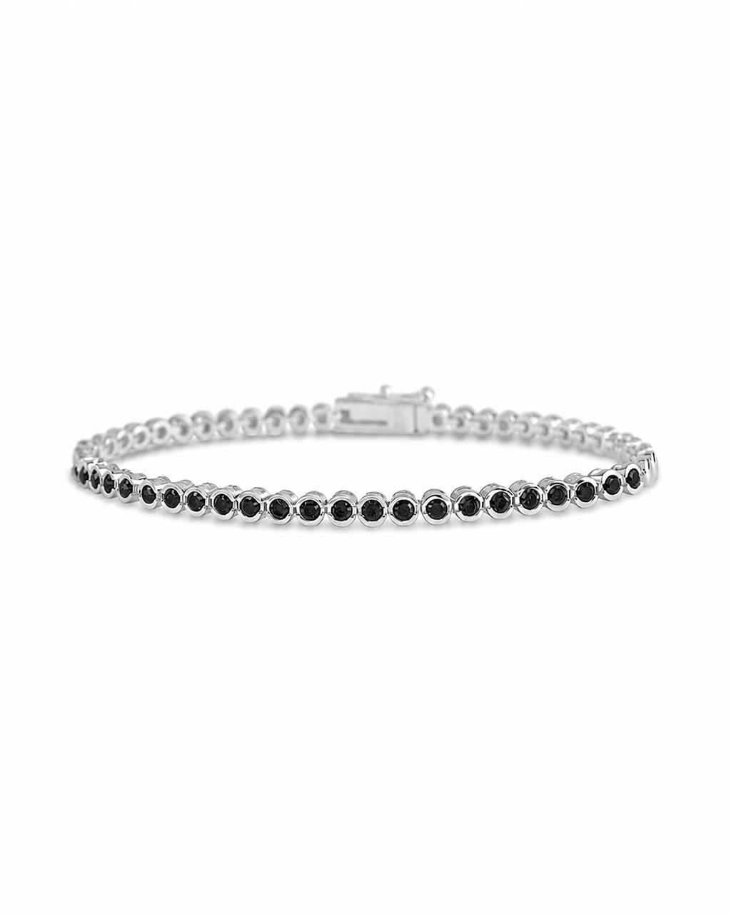 Helene Black CZ Bezel Eternity Tennis Bracelet