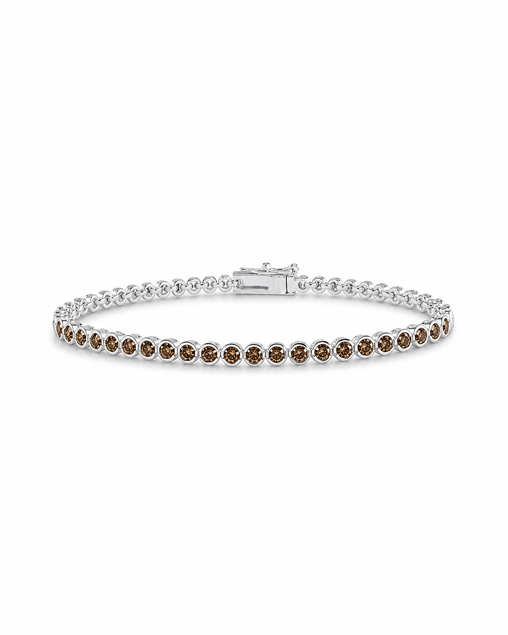 Helene Chocolate CZ Bezel Eternity Tennis Bracelet