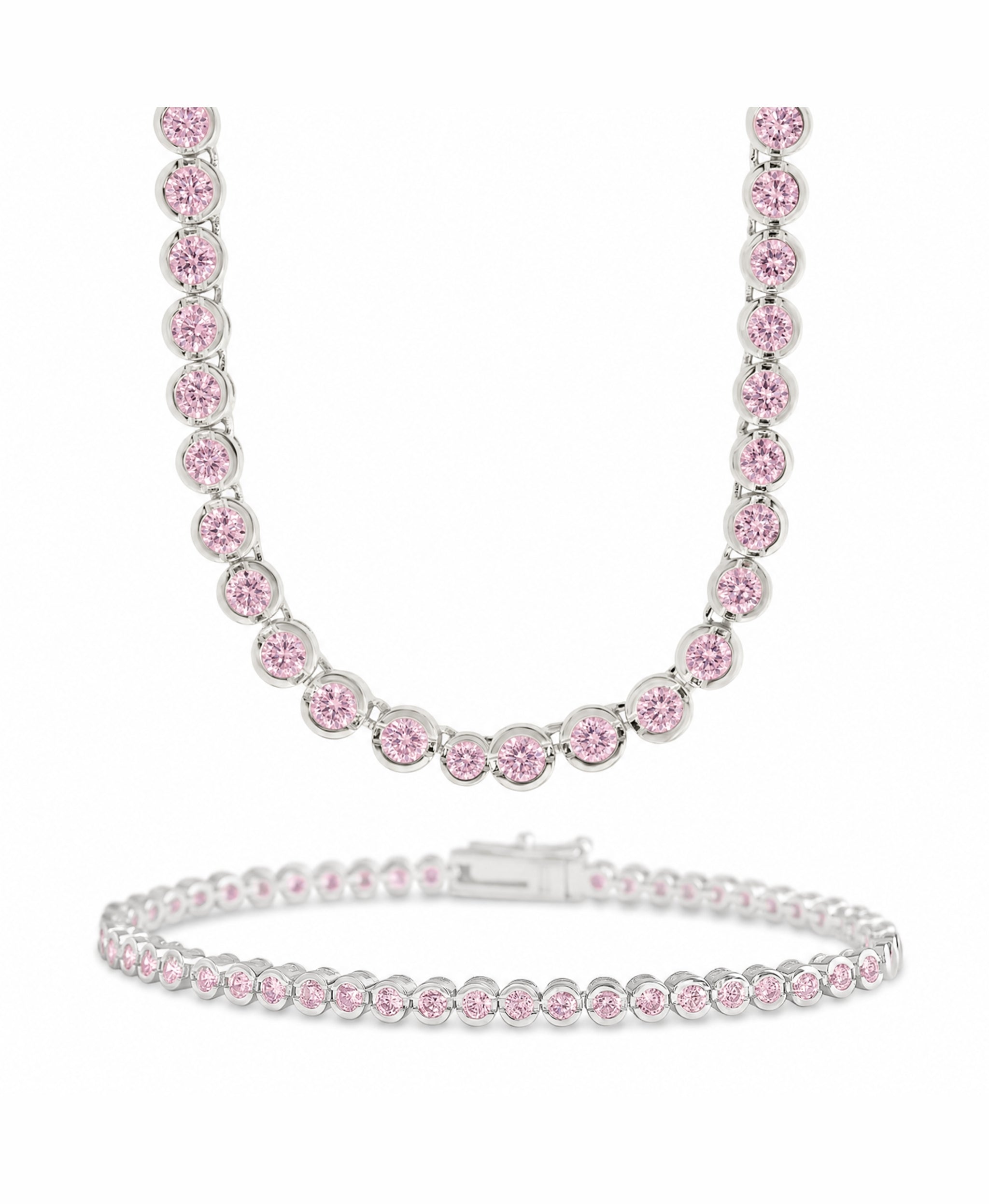 Helene Bezel Light Pink CZ Jewelry Bundle
