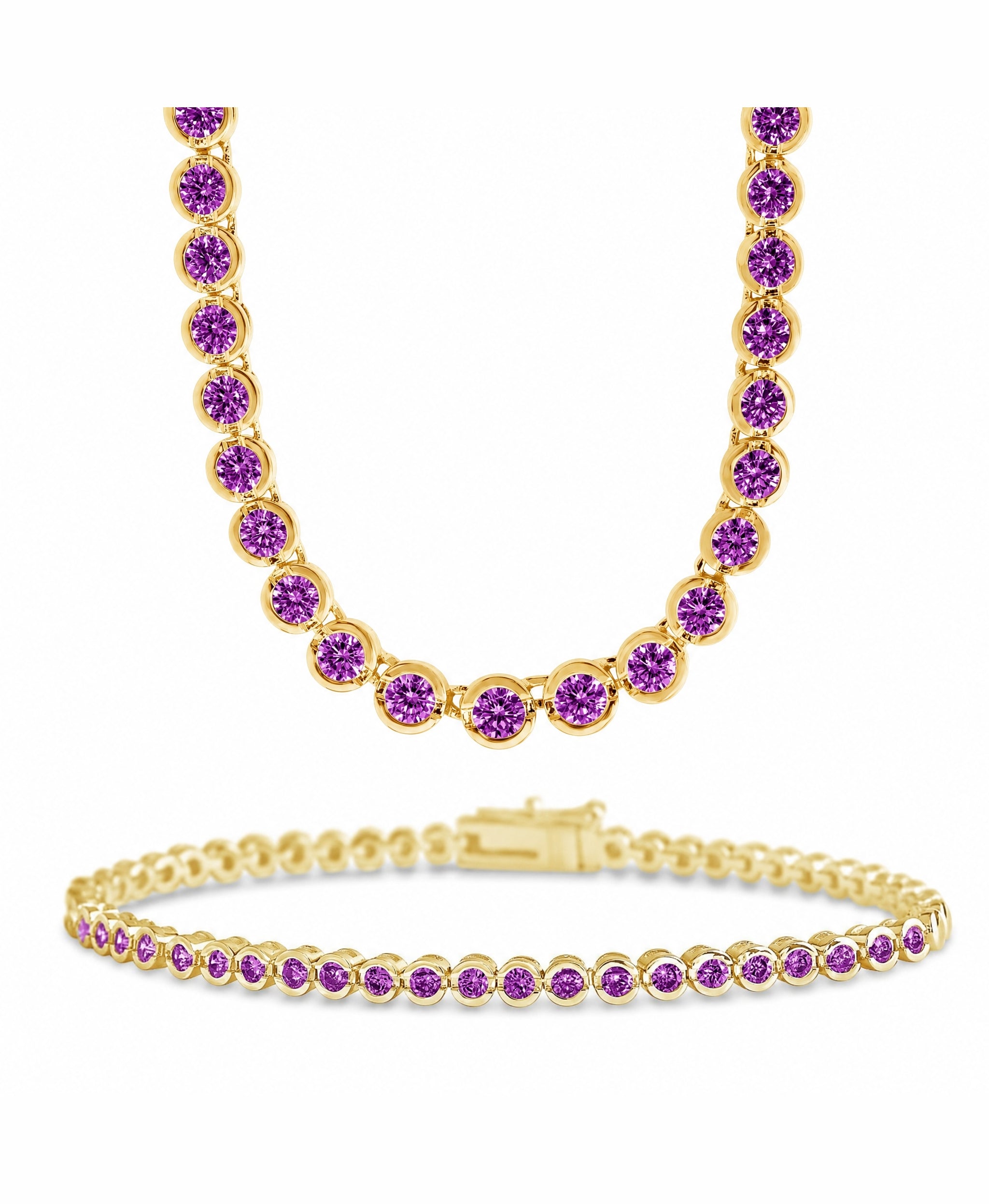 Helene Bezel Amethyst CZ Jewelry Bundle