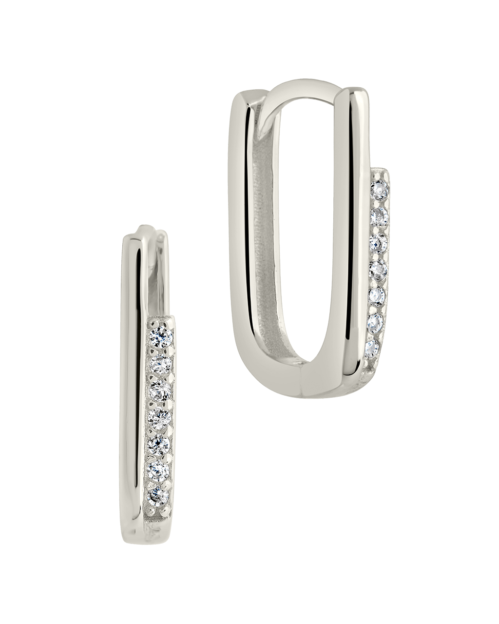 Nadine CZ Rectangle Hoop Earrings