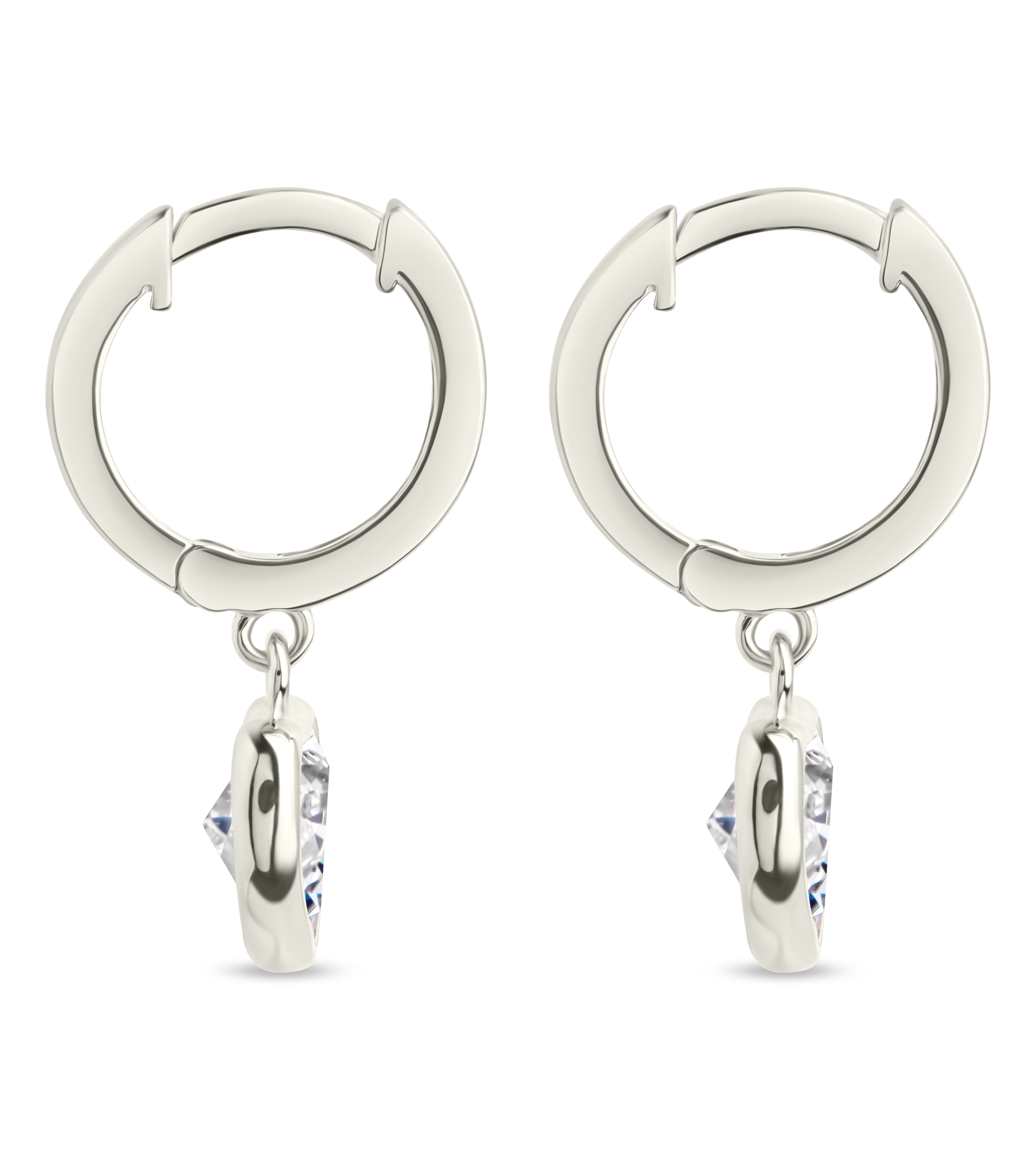 Sterling Silver Lizzy CZ Heart Drop Earrings
