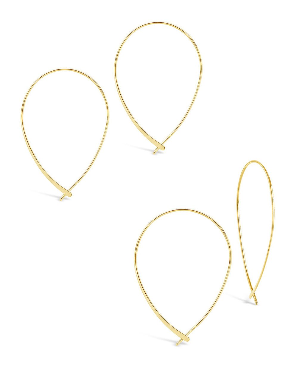 Delicate Threader Hoop Earrings Set of 2