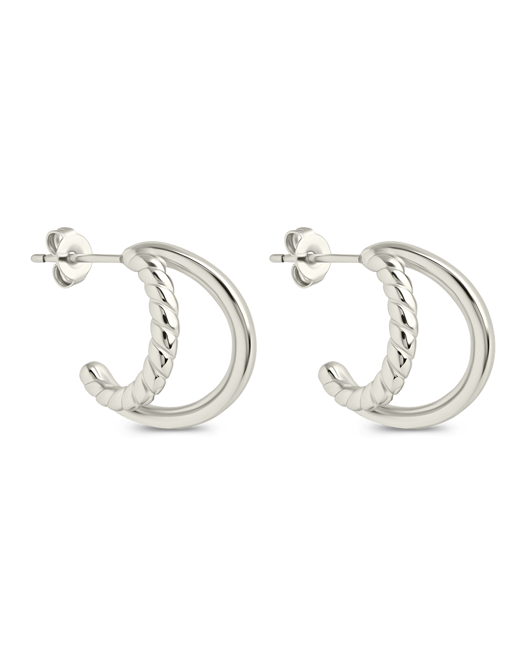 Arcadia Double Row Huggie Hoop Earrings