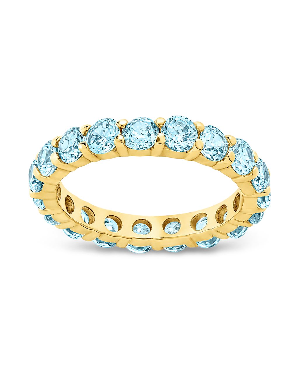 Sterling Silver Gracie Aquamarine CZ Eternity Ring