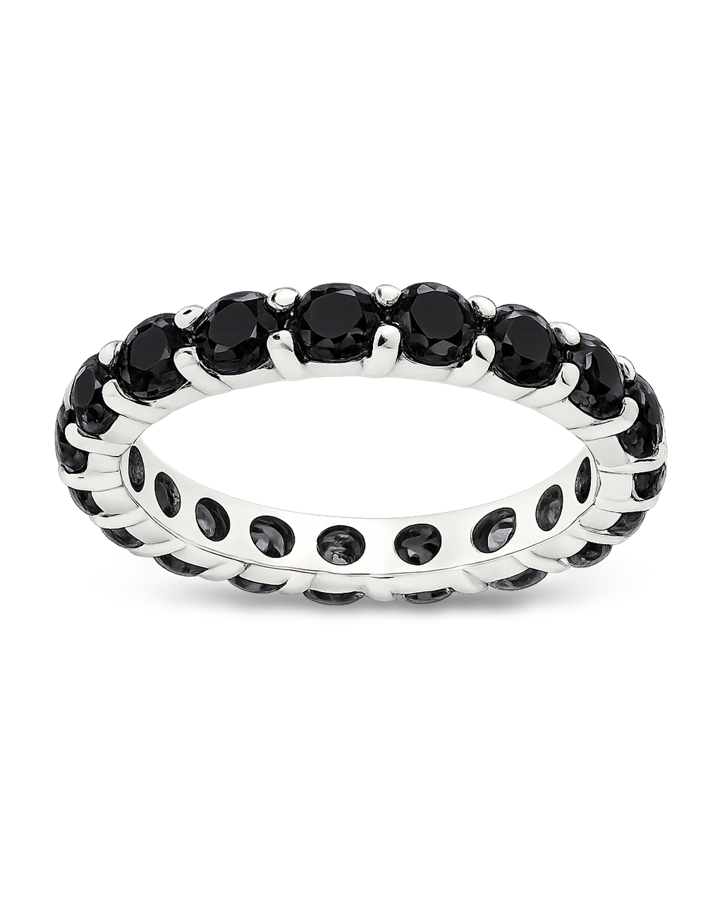 Sterling Silver Gracie Black CZ Eternity Ring