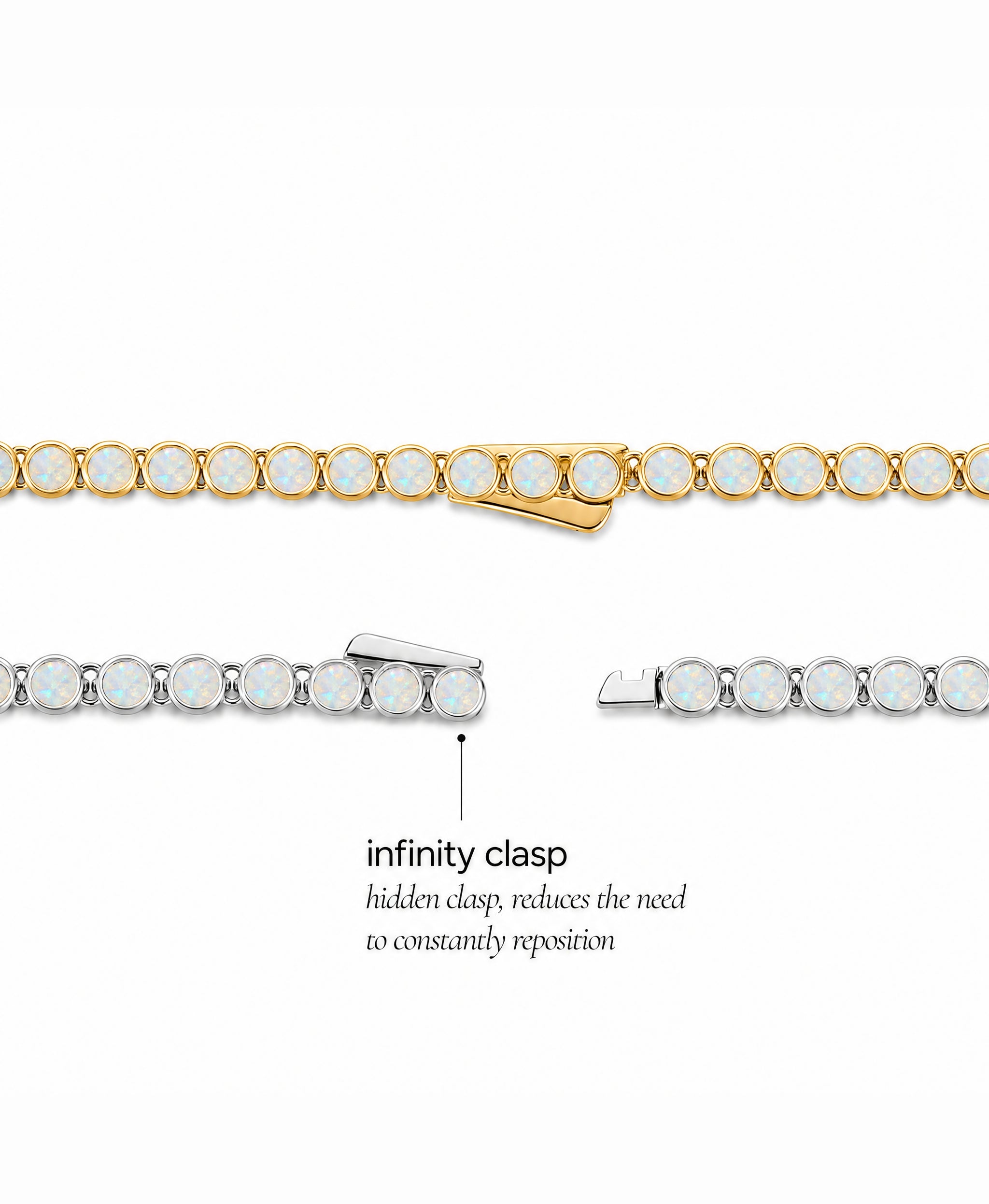 Helene Bezel Opal Tennis Necklace