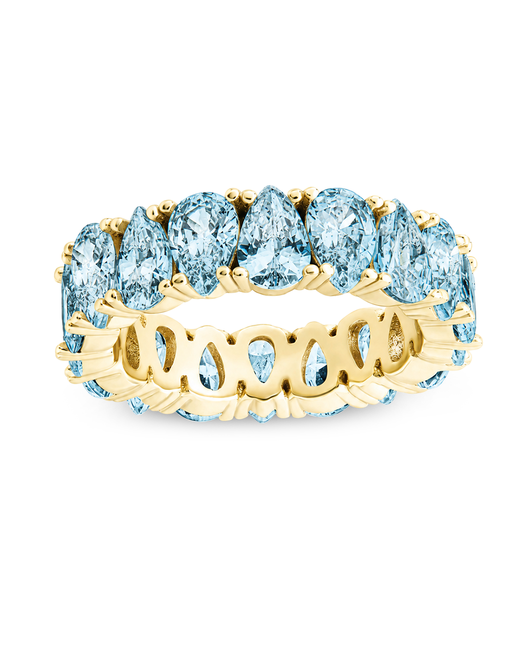 Sterling Silver Janis Aquamarine CZ Eternity Band Ring