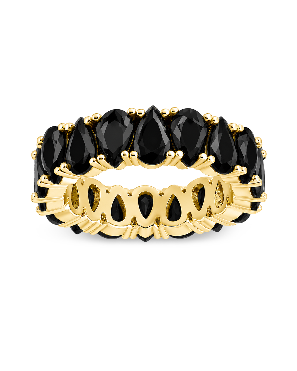 Sterling Silver Janis Black CZ Eternity Band Ring