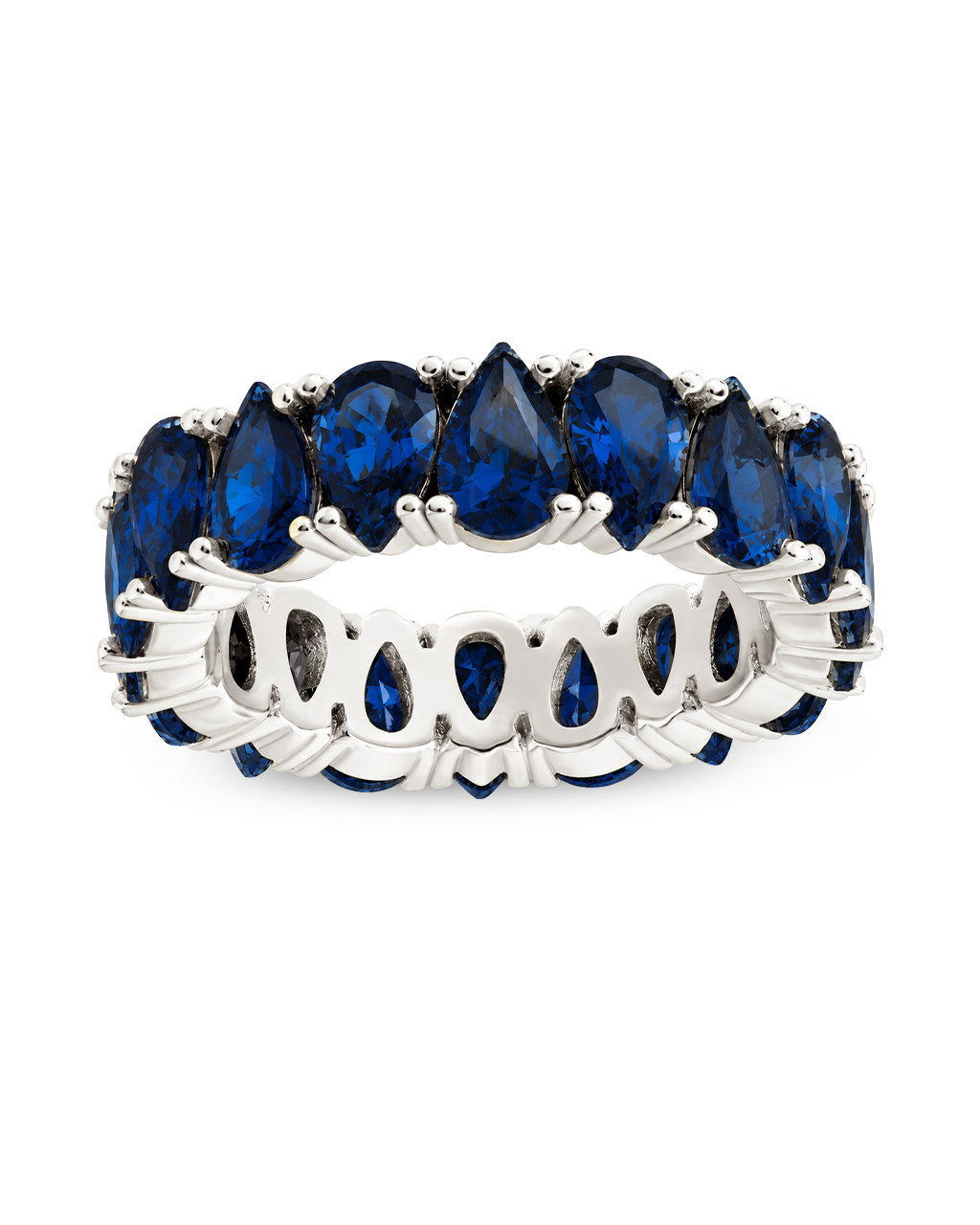 Sterling Silver Janis Sapphire CZ Eternity Band Ring