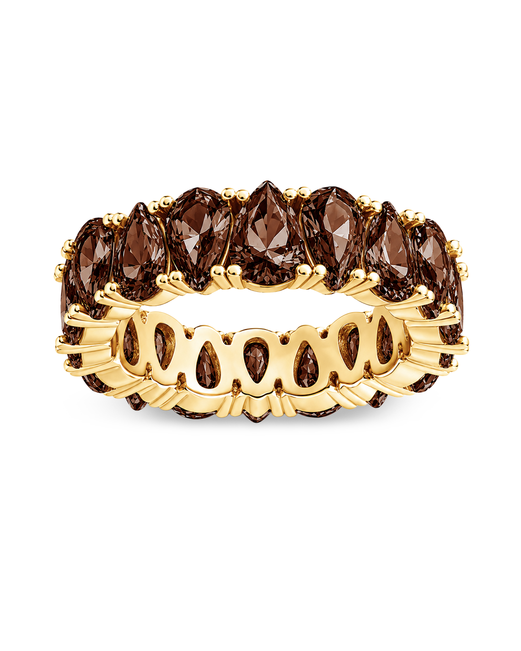 Sterling Silver Janis Chocolate CZ Eternity Band Ring