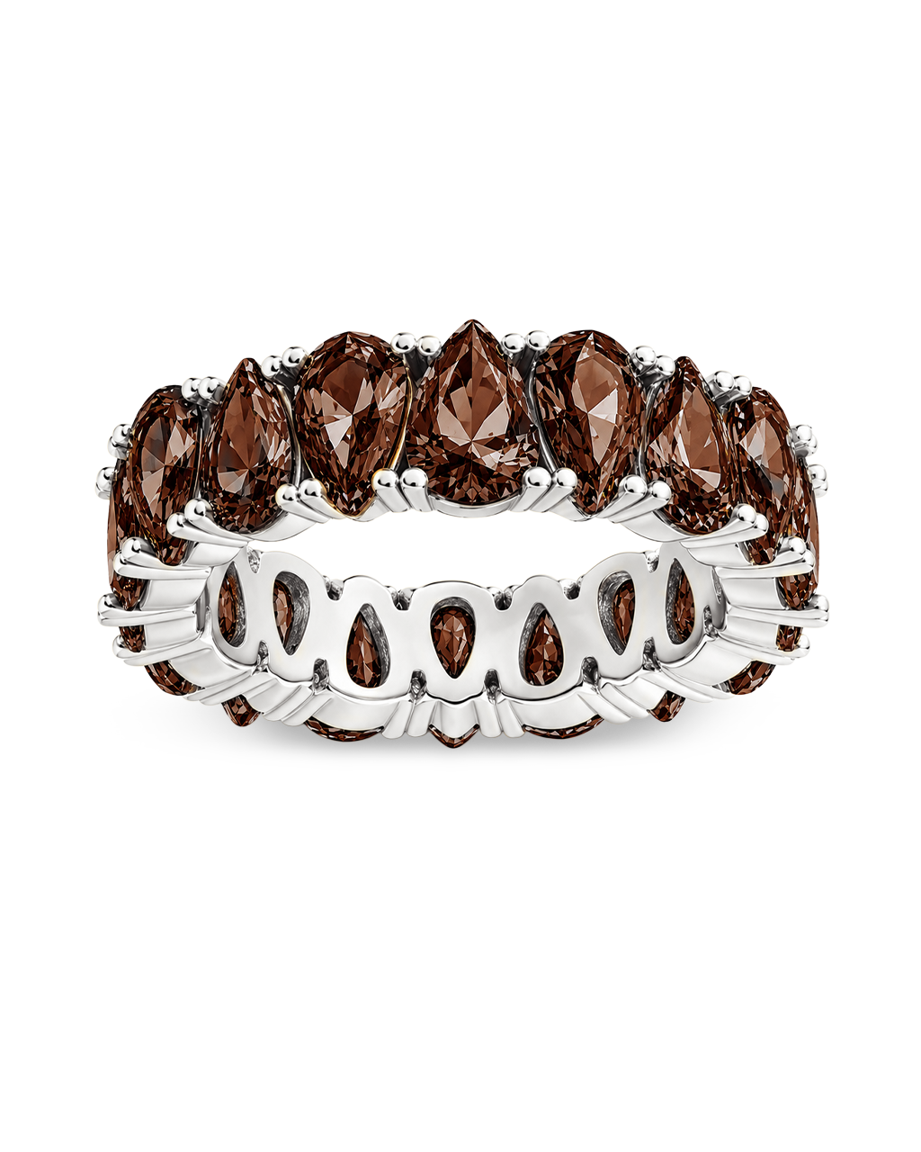 Sterling Silver Janis Chocolate CZ Eternity Band Ring