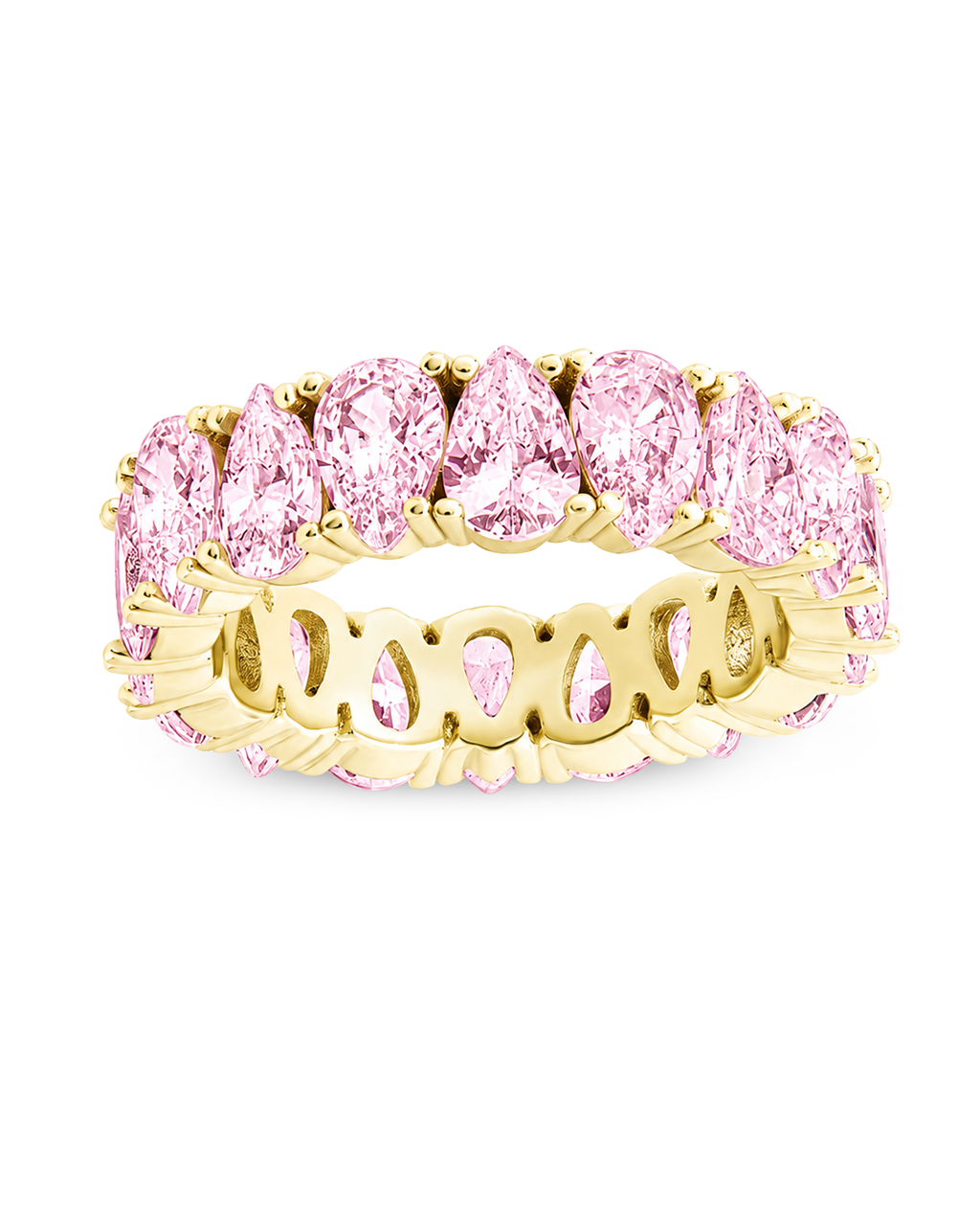 Sterling Silver Janis Light Pink CZ Eternity Band Ring