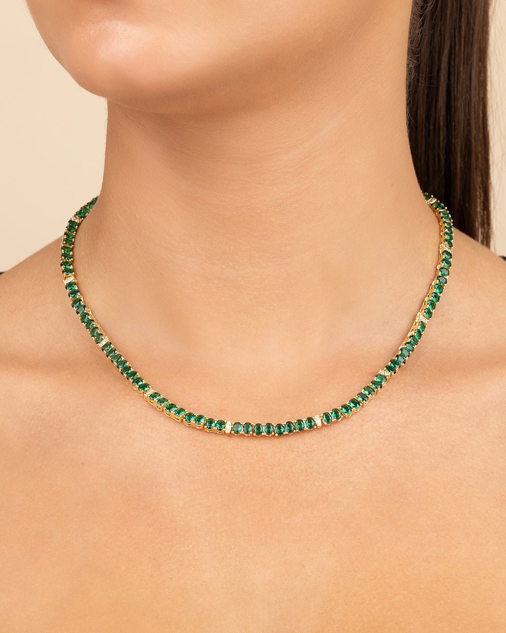 Ace Oval CZ Tennis Necklace