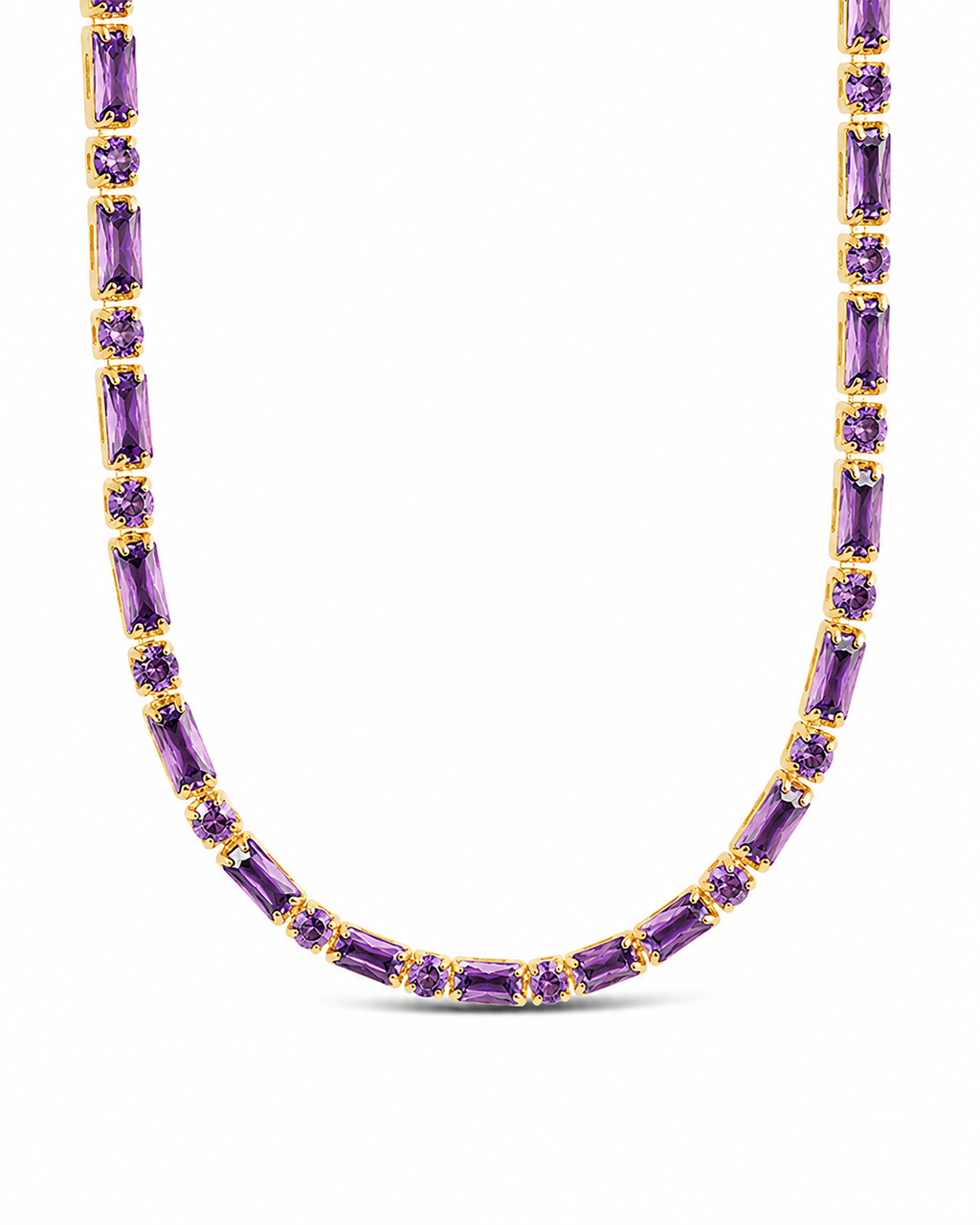 Georgia Amethyst CZ Tennis Necklace