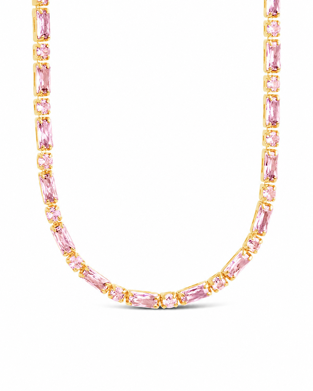 Georgia Light Pink CZ Tennis Necklace