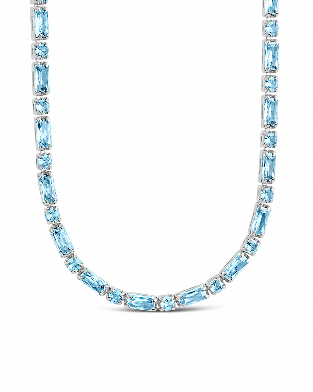 Georgia Aquamarine CZ Tennis Necklace
