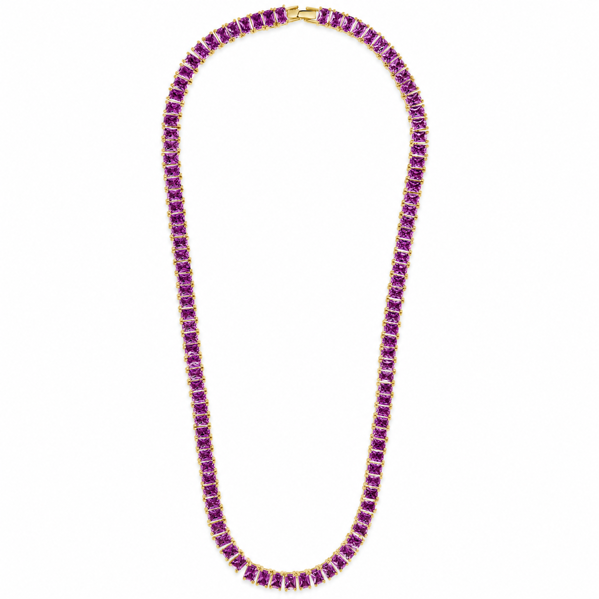 Marisol Amethyst CZ Tennis Necklace