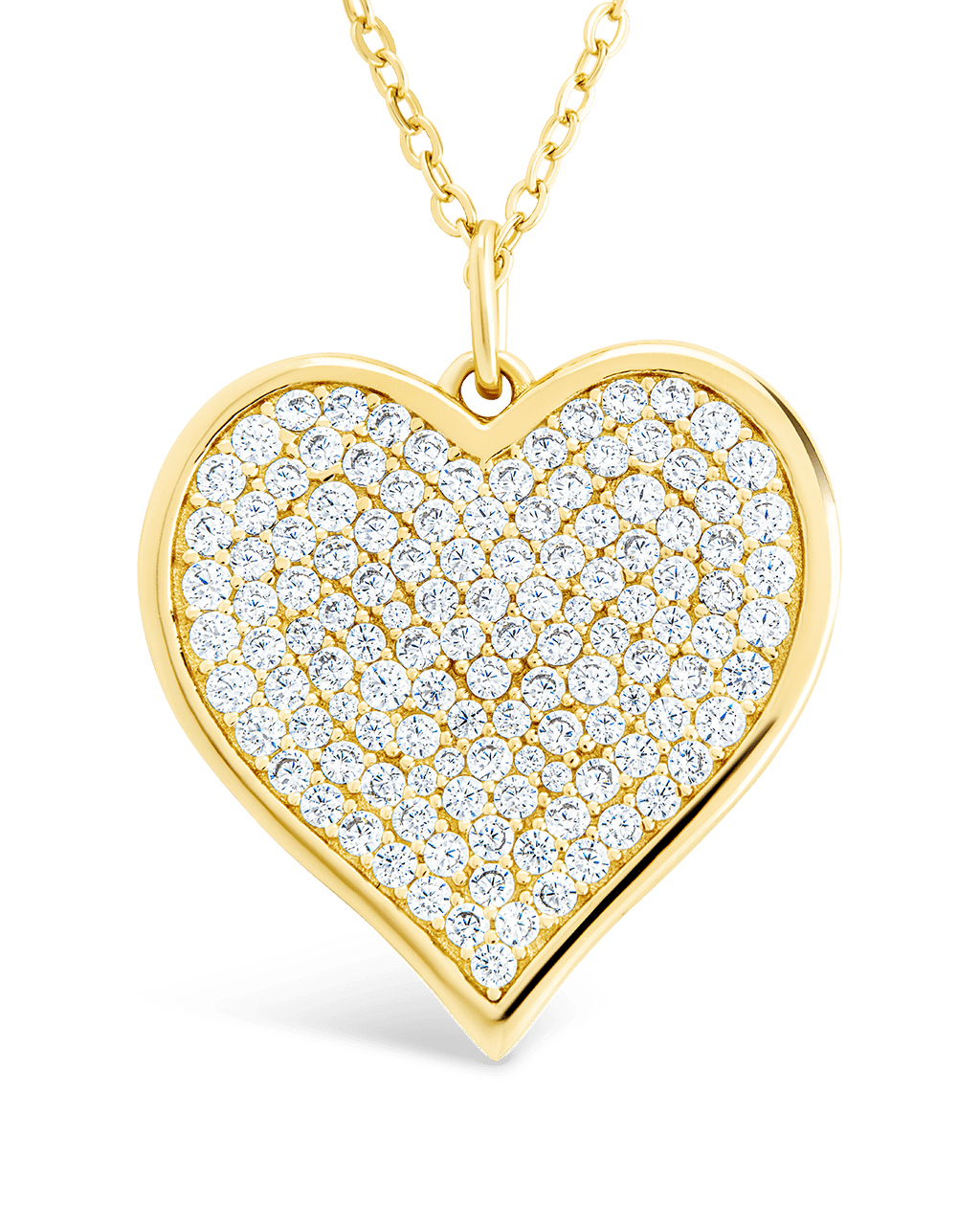 Sterling Silver CZ Statement Heart Pendant