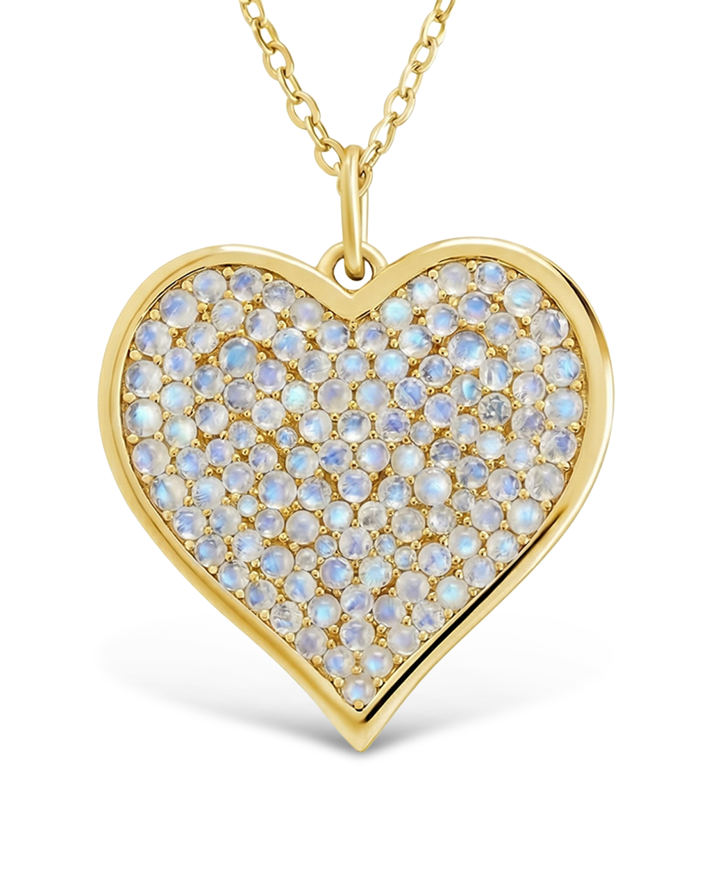 Sterling Silver Moonstone Statement Heart Pendant