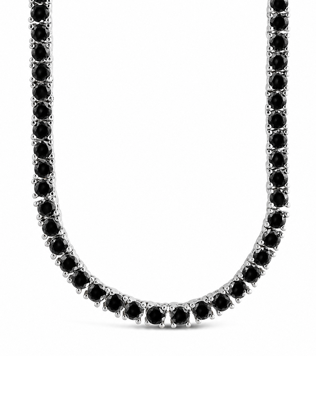 Cecil Black CZ Tennis Necklace