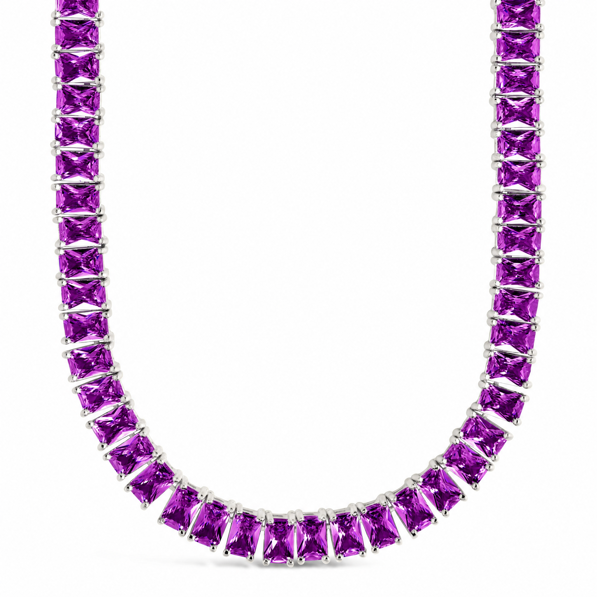 Marisol Amethyst CZ Tennis Necklace