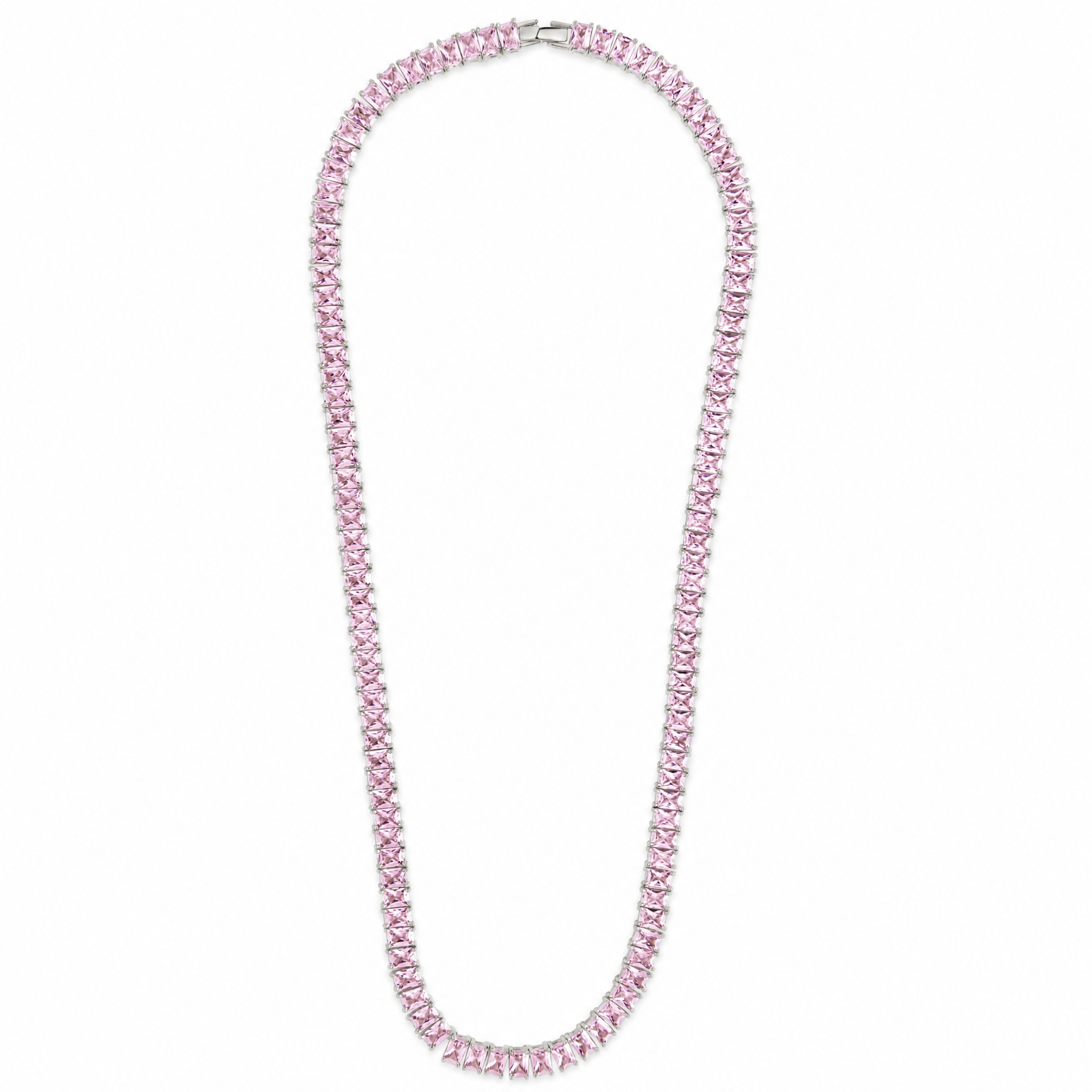 Marisol Light Pink CZ Tennis Necklace
