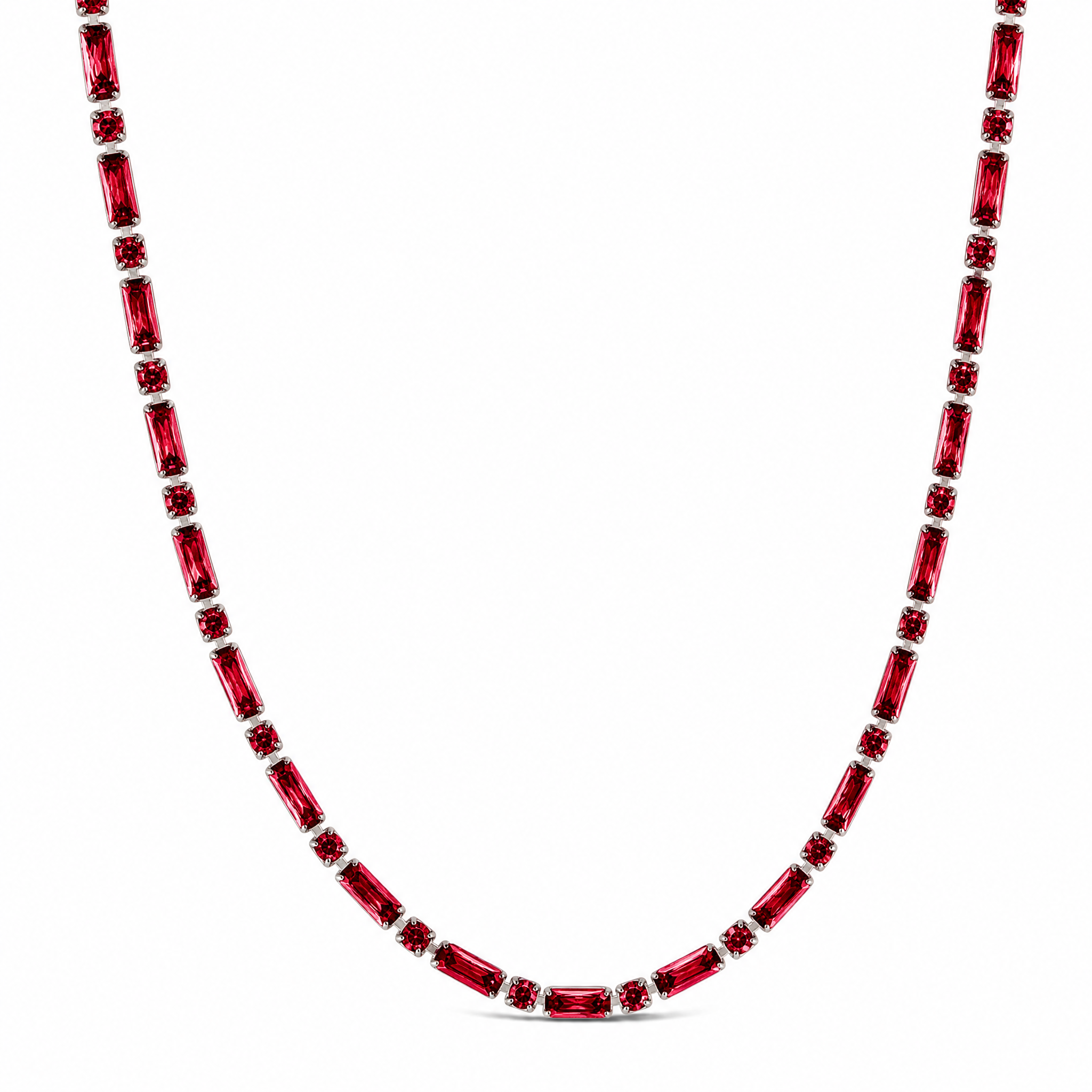 Georgia Garnet CZ Tennis Necklace
