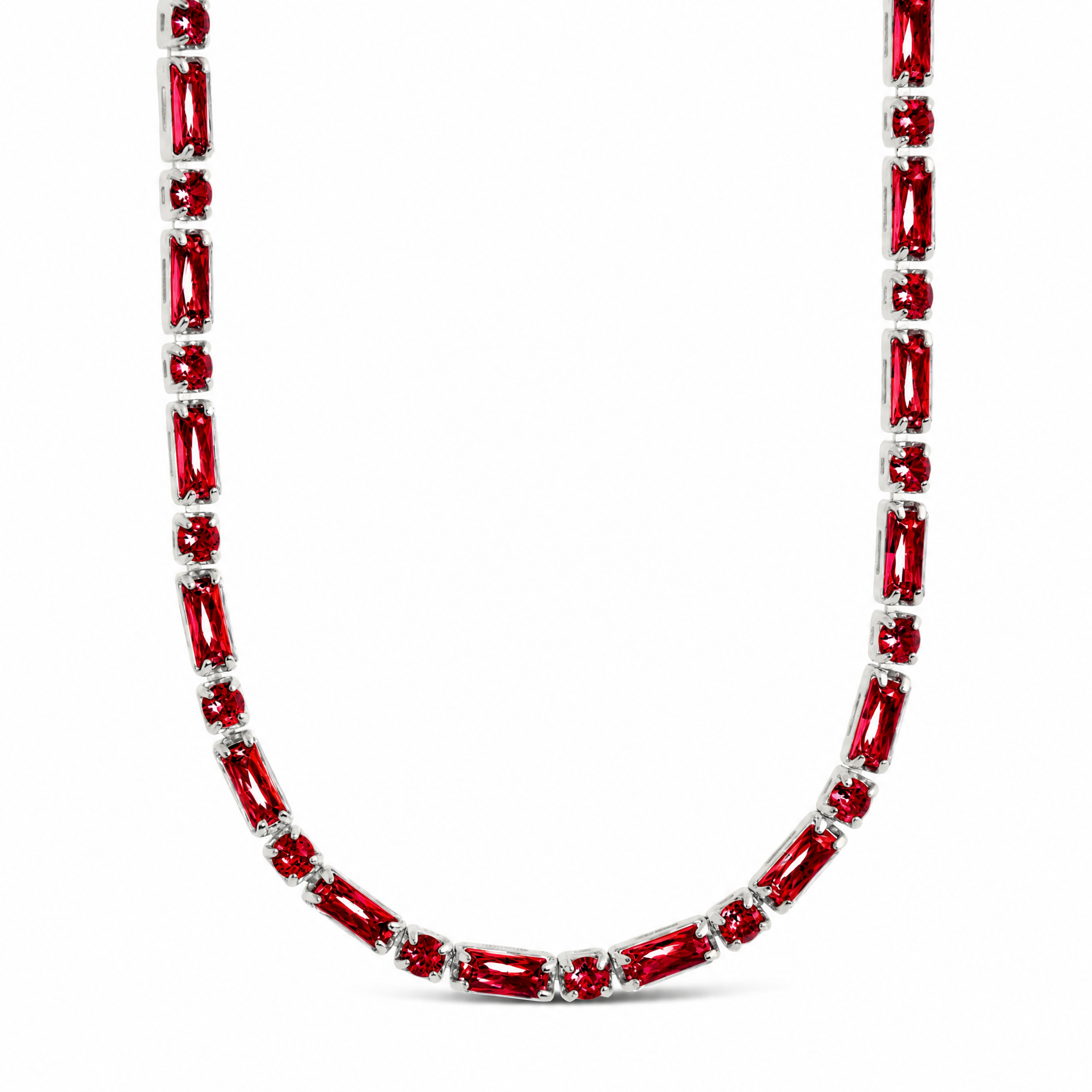 Georgia Garnet CZ Tennis Necklace