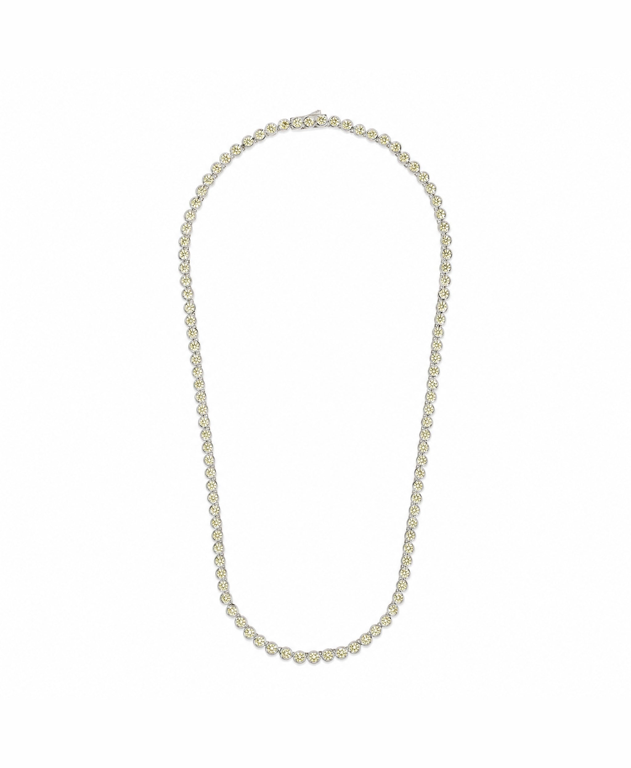 Helene Bezel Light Yellow CZ Tennis Necklace