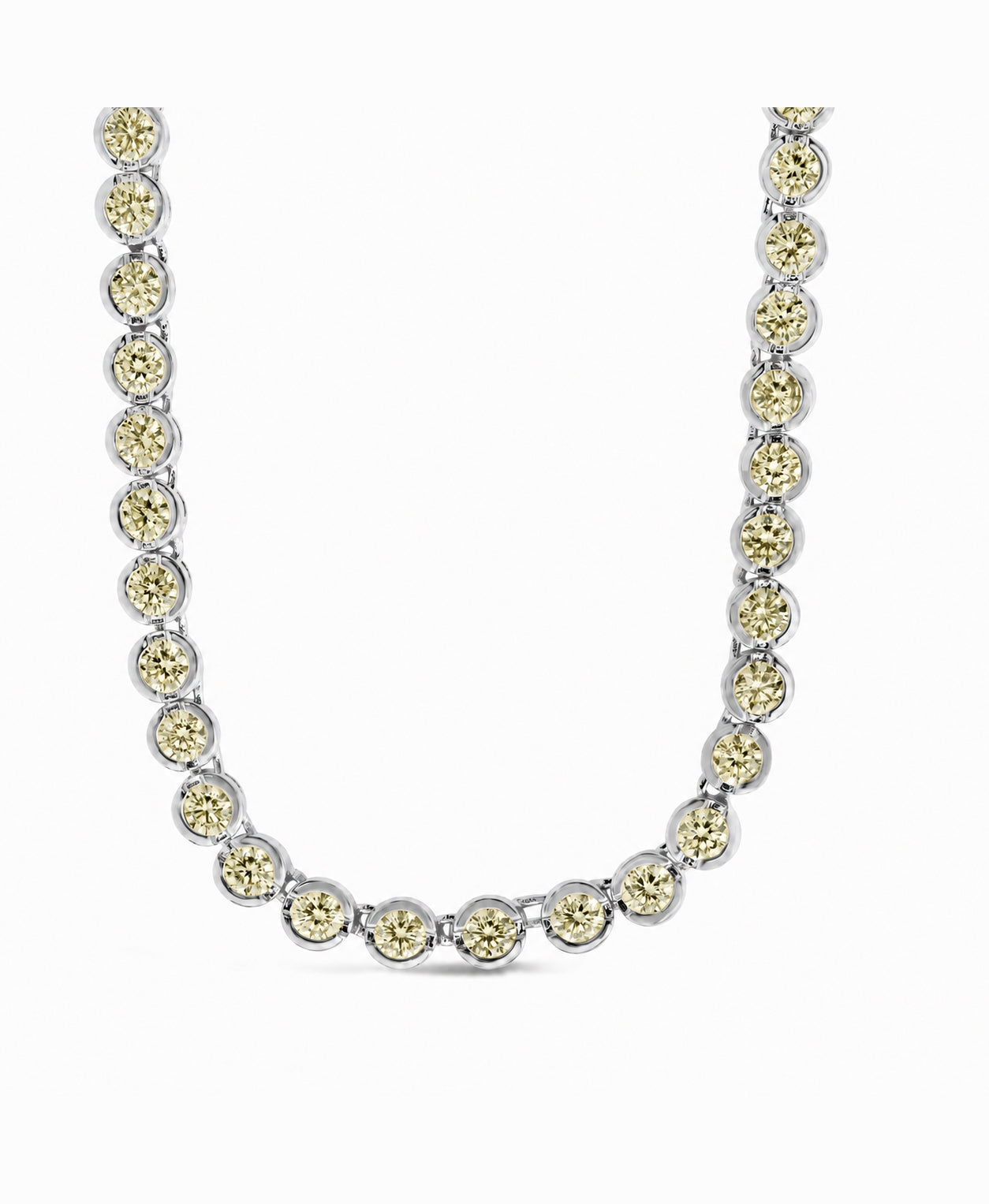 Helene Bezel Light Yellow CZ Tennis Necklace