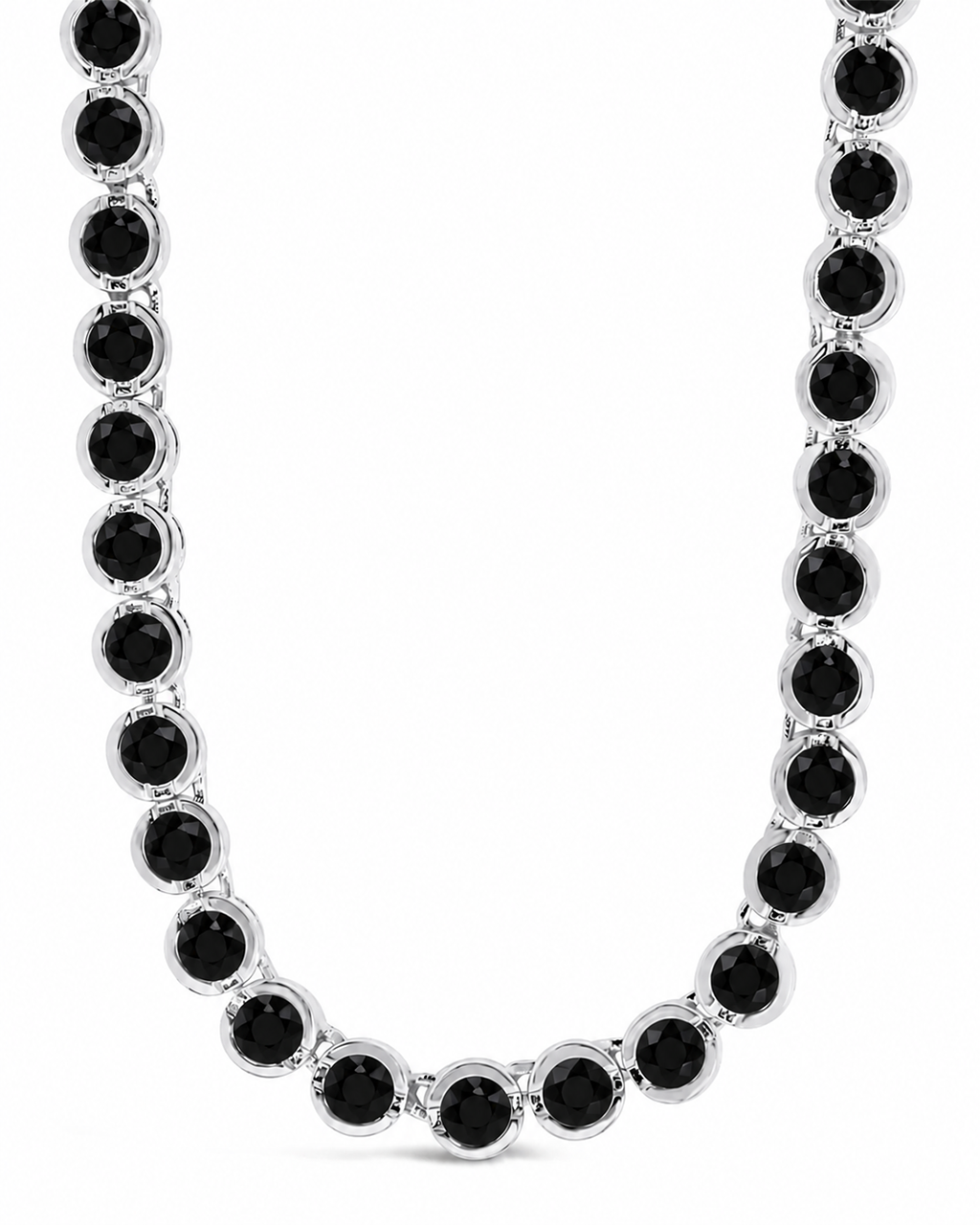 Helene Bezel Black CZ Tennis Necklace