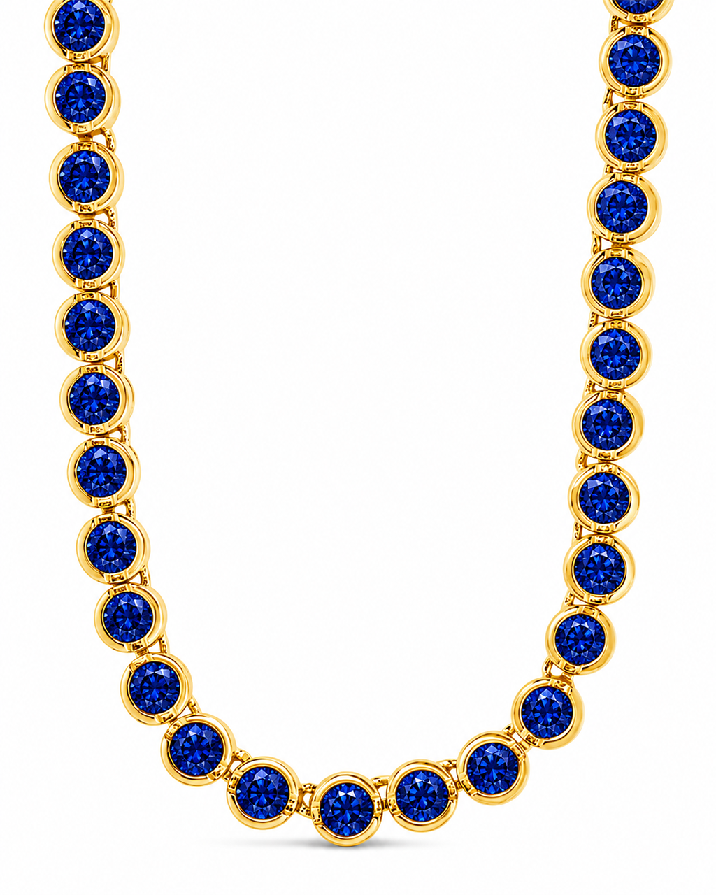 Helene Bezel Sapphire CZ Tennis Necklace