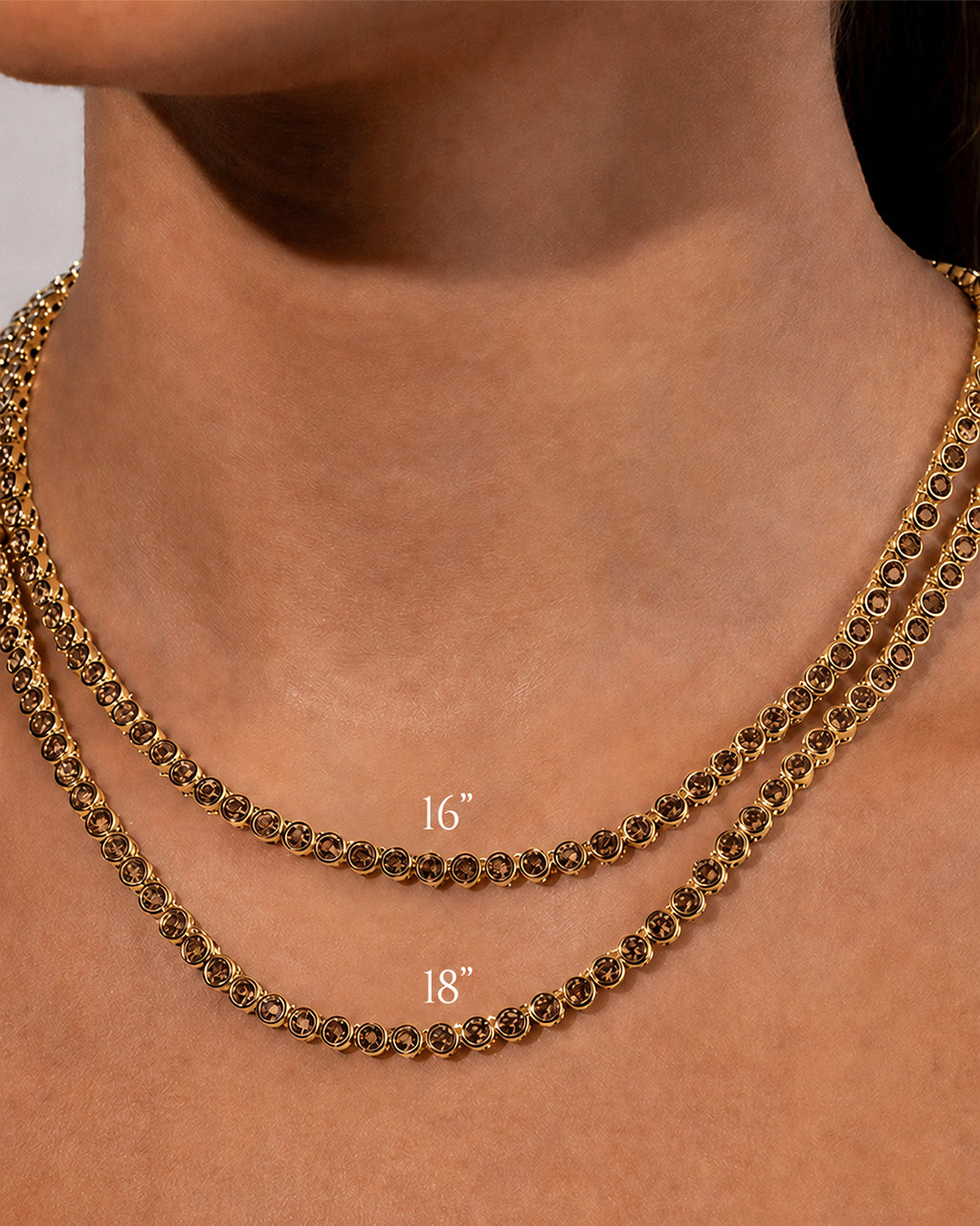 Helene Bezel Chocolate CZ Tennis Necklace