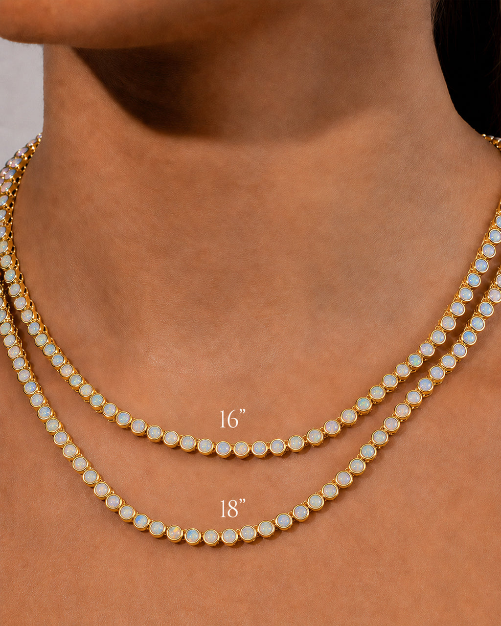 Helene Bezel Opal Tennis Necklace