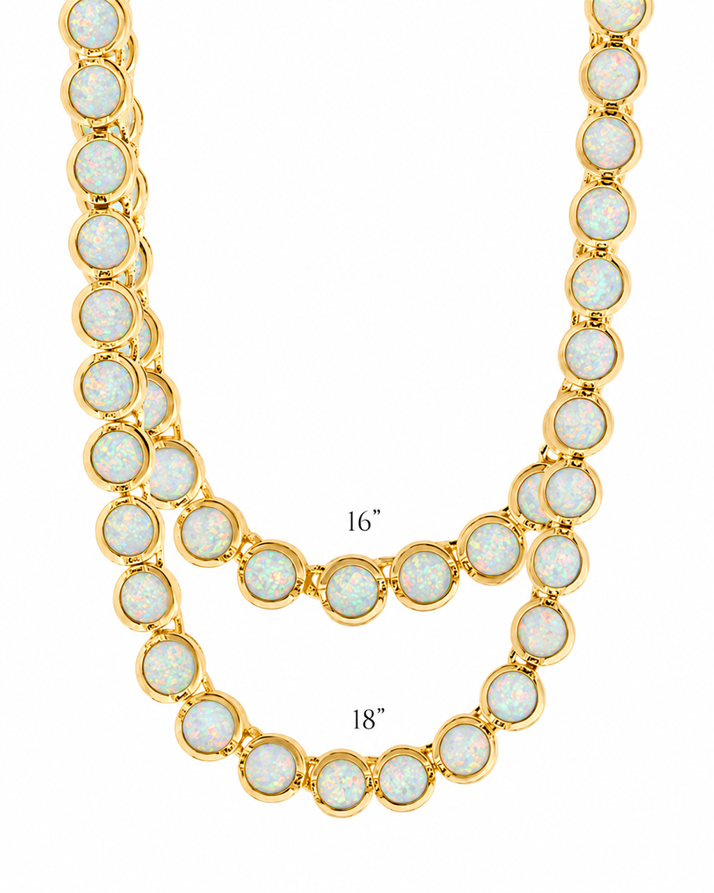 Helene Bezel Opal Tennis Necklace