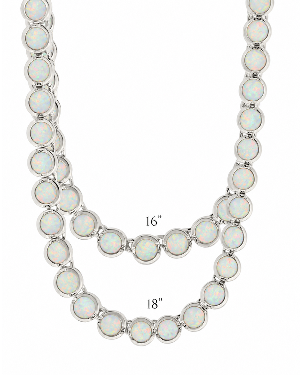 Helene Bezel Opal Tennis Necklace