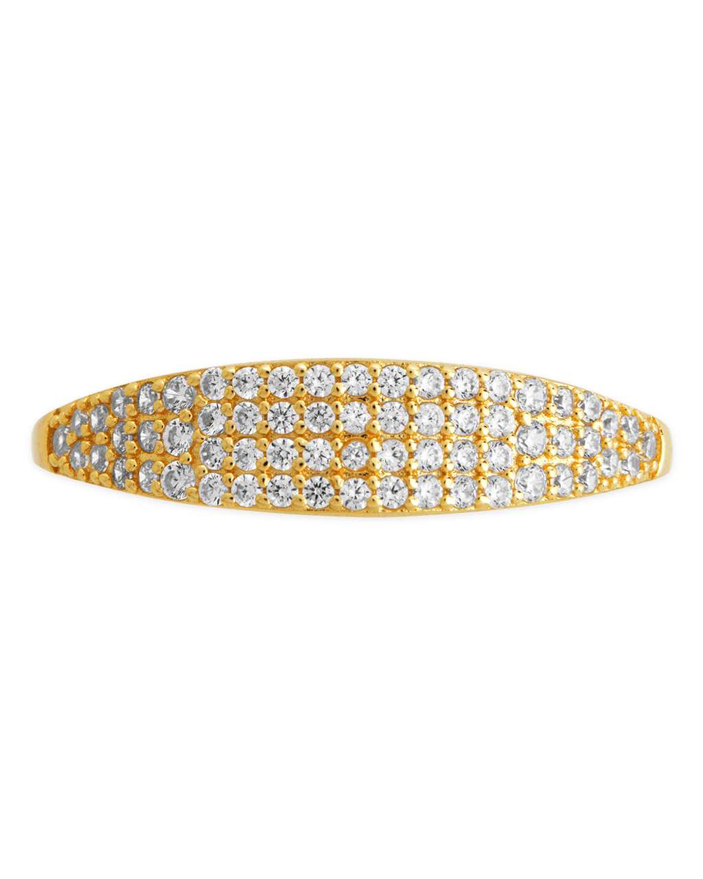 Sterling Silver Pave Signet Ring