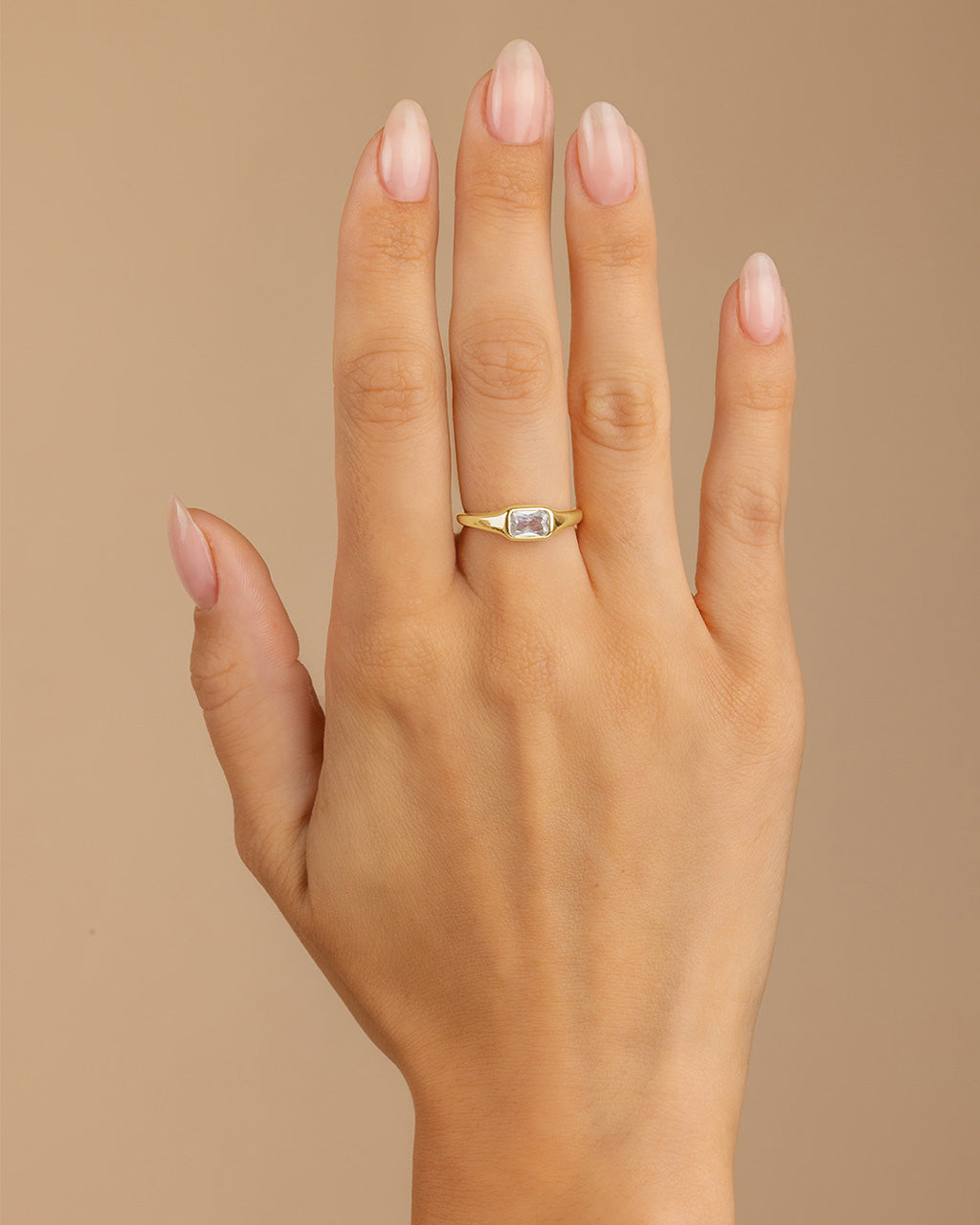 Sterling Silver Marlo Emerald Cut CZ Ring