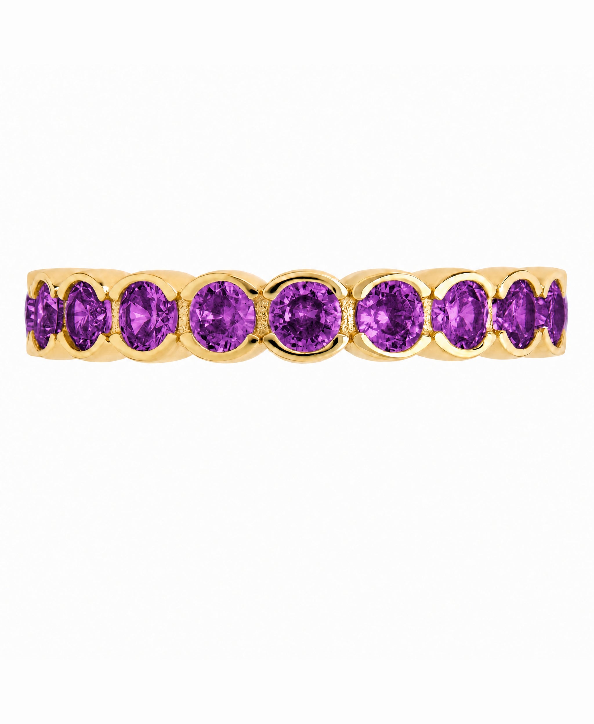 Sterling Silver Amethyst Helene Bezel Eternity Band Ring