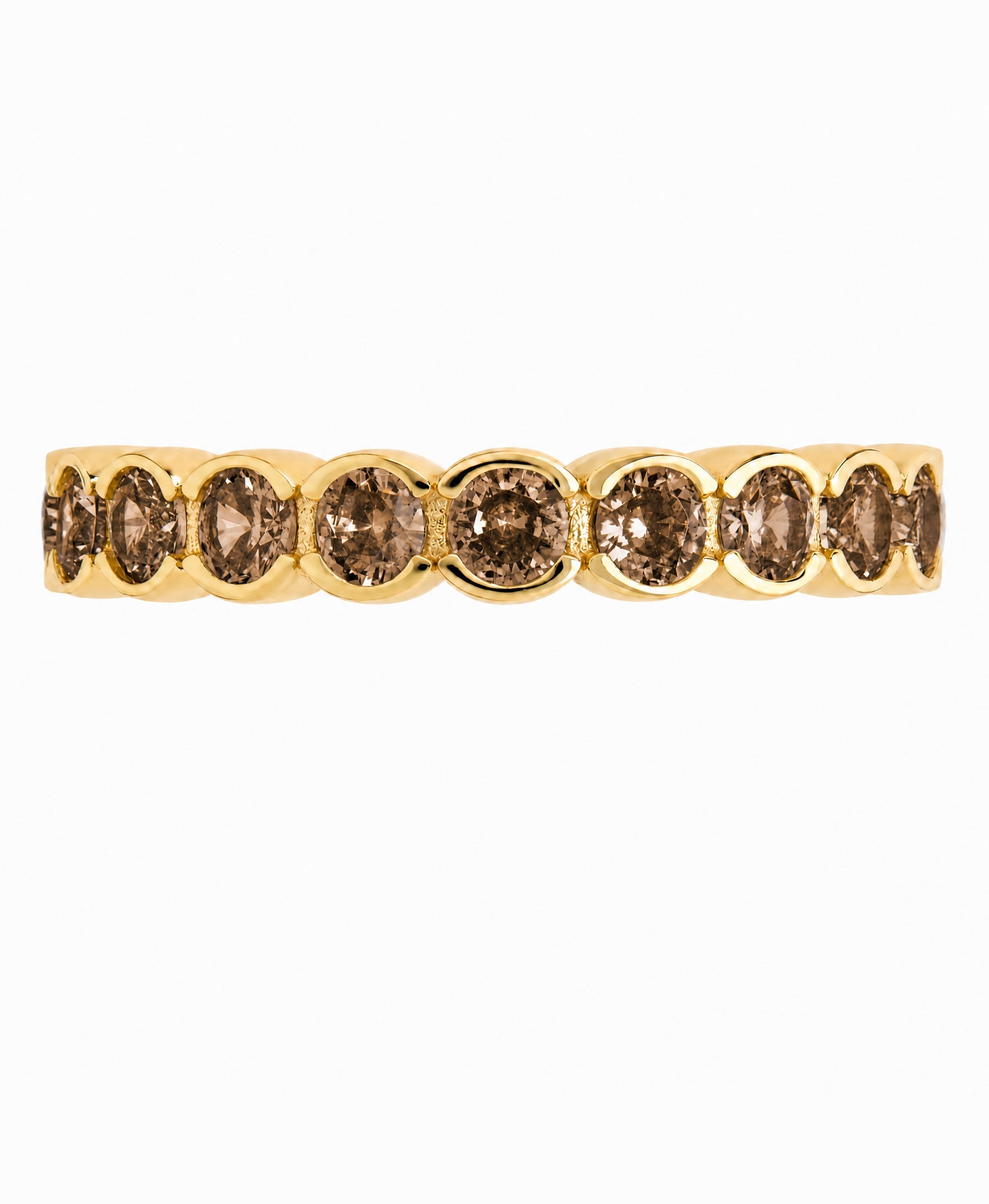 Sterling Silver Chocolate Helene Bezel Eternity Band Ring