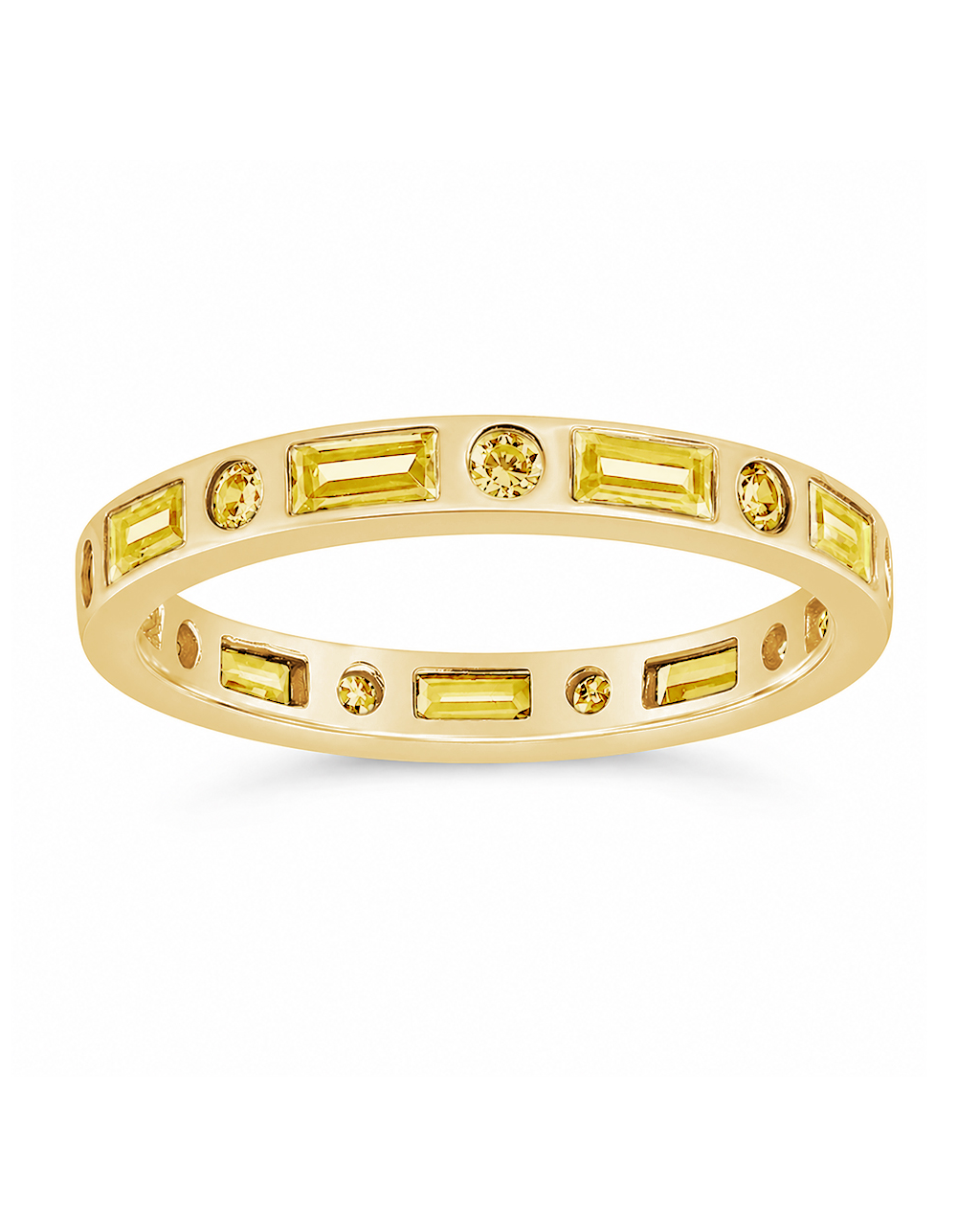 Sterling Silver Canary CZ Ethel Ring