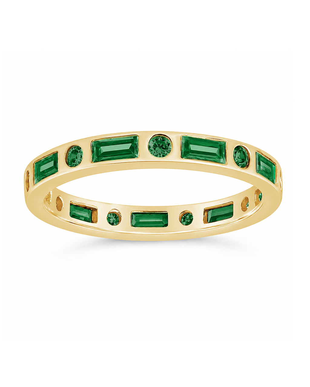 Sterling Silver Emerald CZ Ethel Ring