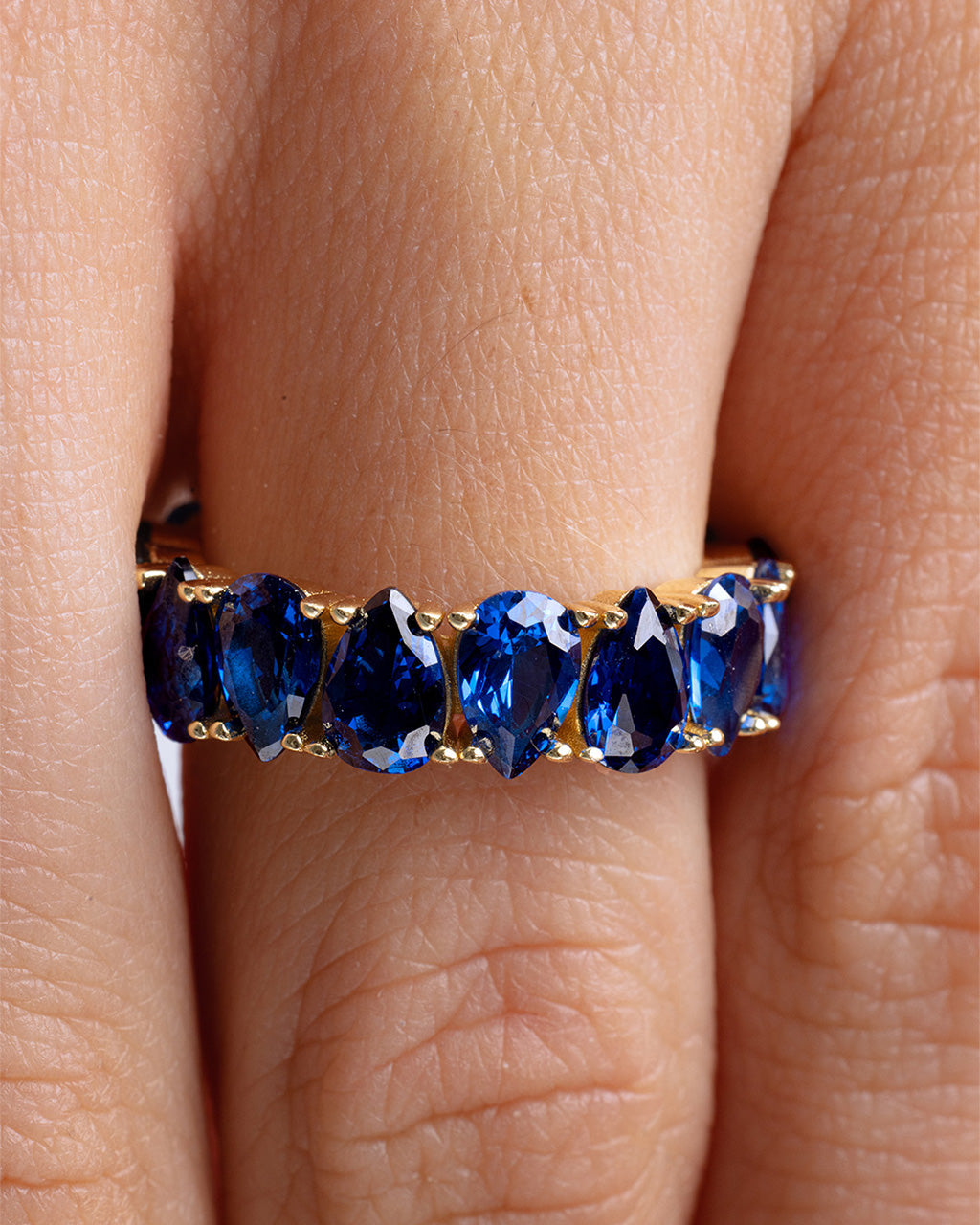 Sterling Silver Janis Sapphire CZ Eternity Band Ring