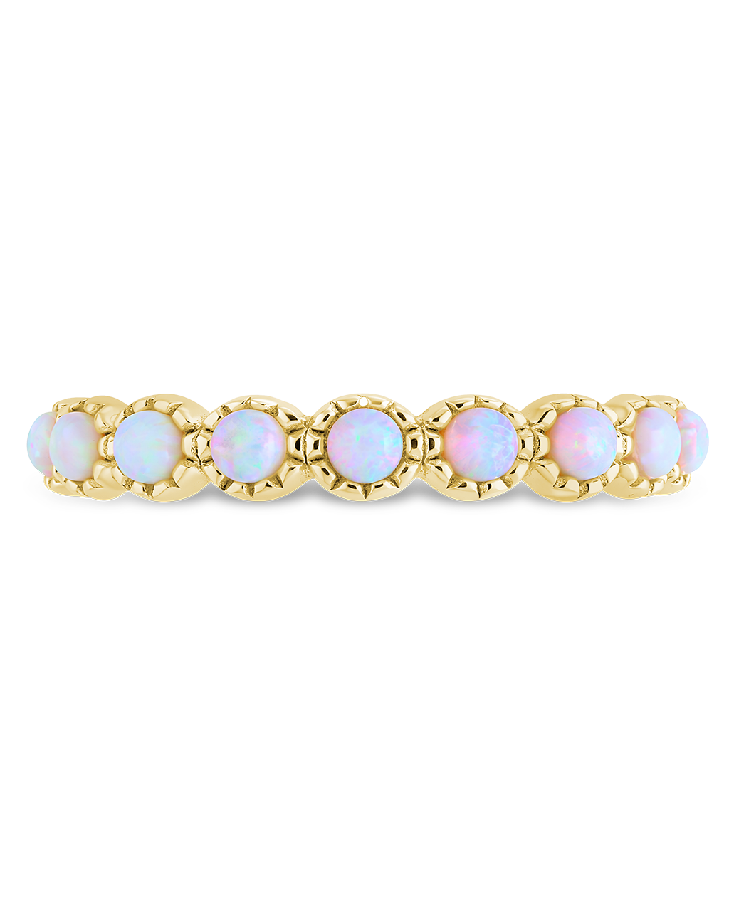 Sterling Silver White Opal Eternity Ring