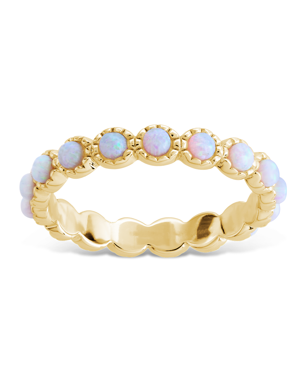 Sterling Silver White Opal Eternity Ring
